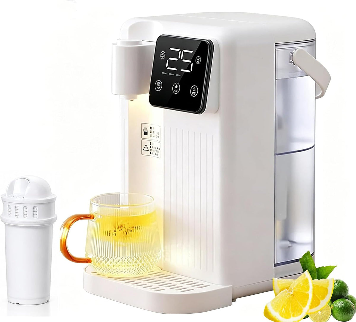 Distributeur d'eau chaude instantanée 3L, chaudière à eau avec 13 réglages de température, 3 options de volume et verrouillage, faible bruit