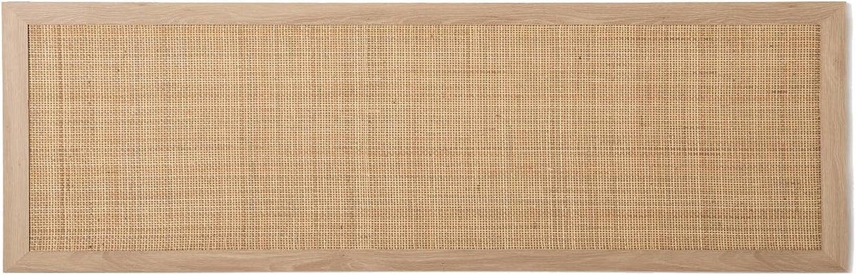KLAST Tête de Lit Tahiti en Bois Blanc et Rotin Naturel, Adaptée pour des Lits de 135, 150 et 160, Nécessite Un Ancrage au Mur