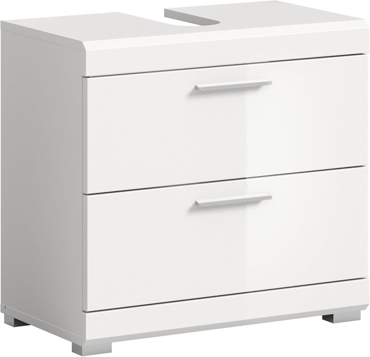 xonox.home Bad Scout X06A9707 Meuble sous-Vasque en Blanc Imitation Blanc Brillant Env. 60 x 56 x 34 cm