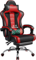 Yaheetech Chaise de Gamer Ergonomique Massant avec Repose-Pieds Inclinable Rembourré en Similicuir