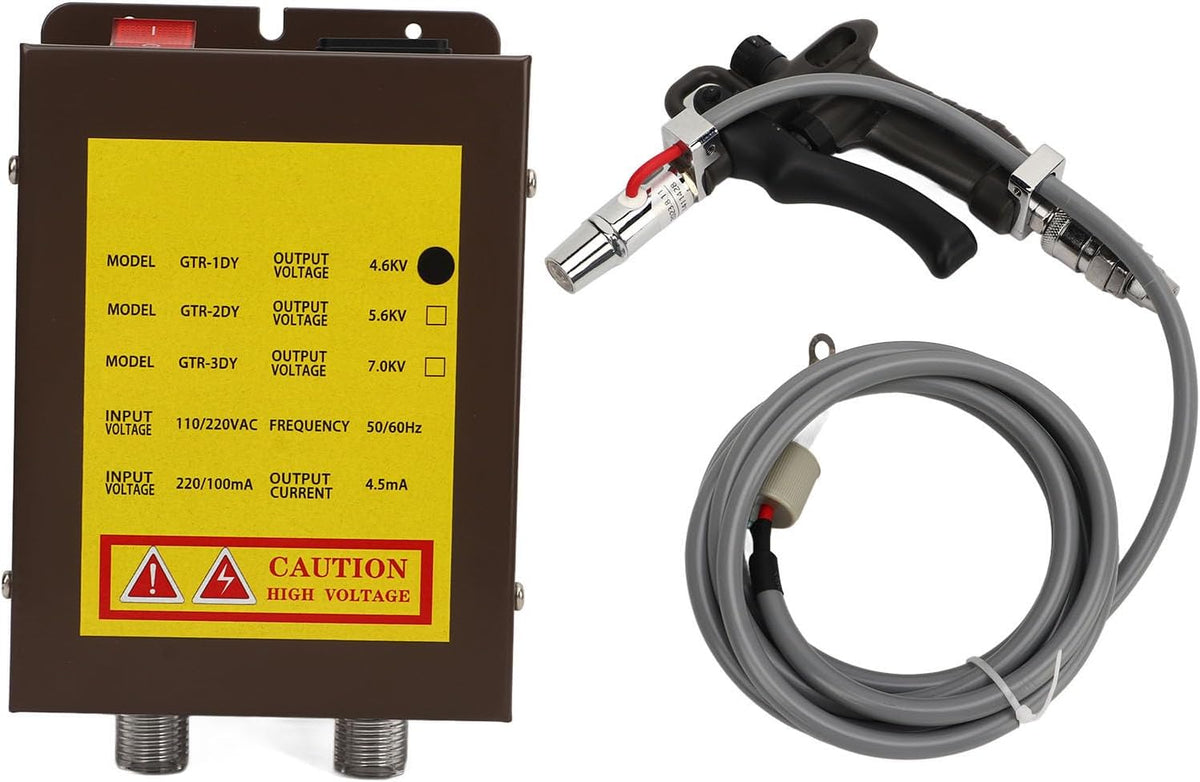 FTVOGUE Pistolet à Air Ionisant 30 W, 0,2-0,8 MPa, Ioniseur Antistatique avec Générateur 4,6 KV, Flux d'air concentré, Aiguille en Acier Inoxydable