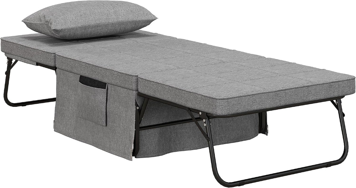HOMCOM Fauteuil lit Convertible chauffeuse Chaise Longue et Pouf 4 en 1 avec Dossier inclinable 5 Positions 1 Place