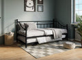 DecoInParis Lit Banquette gigogne en métal Noir Alicia 90 x 190 cm