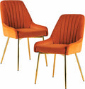 Lot de 2 chaises de Salle à Manger, rembourrées, en Velours, avec Dossier, Pieds dorés, ergonomiques, pour Salle à Manger, Salon et Chambre à Coucher