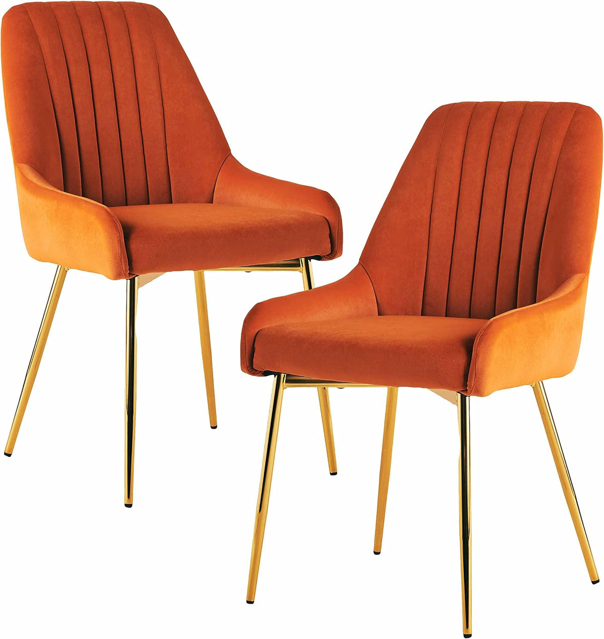 Lot de 2 chaises de Salle à Manger, rembourrées, en Velours, avec Dossier, Pieds dorés, ergonomiques, pour Salle à Manger, Salon et Chambre à Coucher