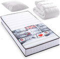 BLUE MOON Pack Bridge Matelas Mousse London 90x190 + 1 Couette + 1 Oreiller. Mousse profilée 5 Zones de Confort. Épaisseur 15cm, Fabriqué en Belgique