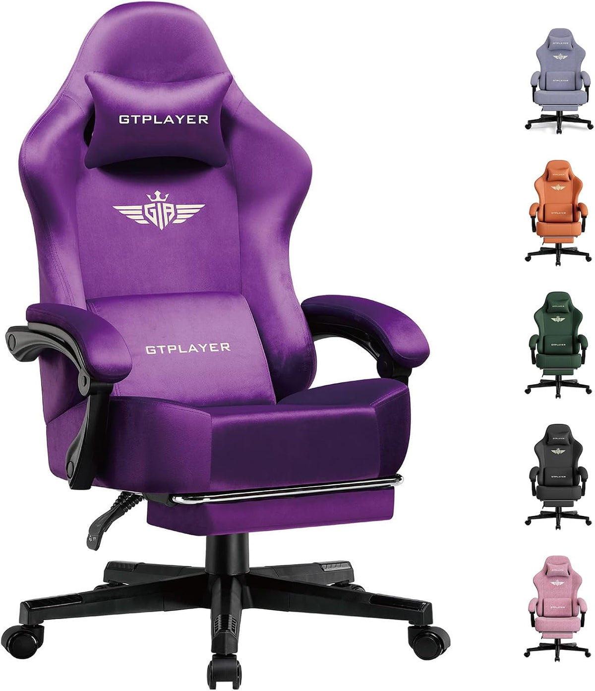 GTPLAYER Chaise de Gaming - Respirante - Ergonomique - Tissu de qualité supérieure - Chaise Ergonomique en Polycarbonate