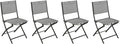 Hespéride - Lot de 4 Chaises de Jardin Pliantes Modula Gris Galet - Acier Traité Epoxy Texaline - Dim 46 x 52 x 87 cm - Meuble d'Extérieur Pliable