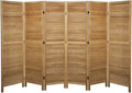 PEGANE Paravent persienne de 6 pans en Bois, Coloris Brun Clair - Dim : H170 x L240cm