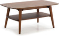 HOMN LIVING Table Basse Palma 1 Trou Couleur Noyer, Bois Massif, 100 cm (Largeur) 60 cm (Profondeur) 45 cm (Hauteur)