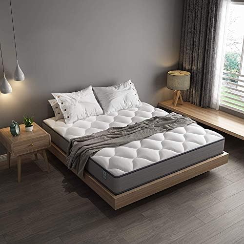 DEWINNER Matelas 160x200 en Mousse et Ressorts 20 cm Épaisseur Matelas 7 Zones Ergonomique, Hypoallergénique, Soutien Optimal, Confort (160x200x20cm)