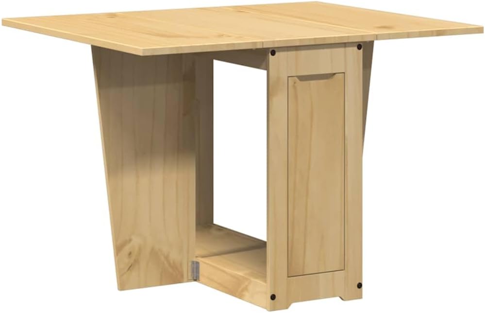 Solivagant Table à Manger Papillon Pliable Corona Cire Marron Bois de pin, (19.7 KG)