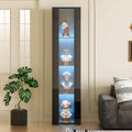 Merax Vitrine 40 x 29 x 170 cm, vitrine multifonction en verre avec lumière LED changeante de couleur, télécommande/contrôle d'application