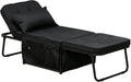 HOMCOM Fauteuil Convertible 1 Place Fauteuil lit chauffeuse Chaise Longue 4 en 1 avec Dossier inclinable 5 Niveaux, Repose-Pied Rabattable