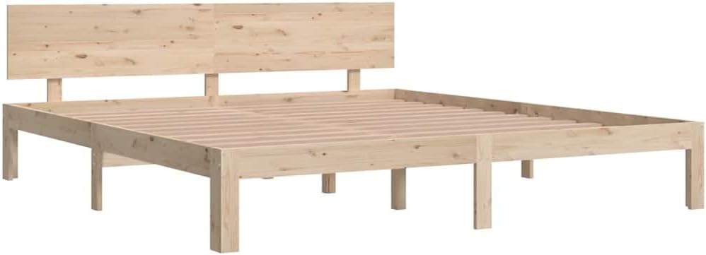 vidaXL Cadre de lit Bois Massif 180x200 cm Super King