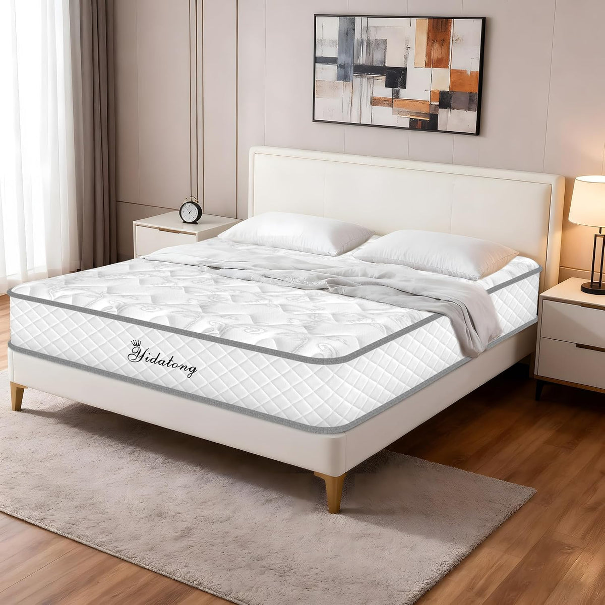 Matelas 140x190 cm, Certifié Öko-Tex, Mousse à Mémoire de Forme à Ressorts Ensachés, Matelas 2 Personne, Fermeté Moyenne H3, Isolation des Mouvements