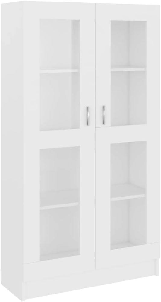 vidaXL Armoire à vitrine Blanc 82,5x30,5x150 cm Bois d ingénierie