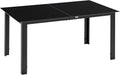Outsunny Table de Jardin rectangulaire en Aluminium et Plateau en Verre trempé - 6 Personnes - 150 x 90 x 74 cm - Noir