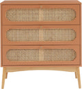 BAÏTA Commode SIXTINE Terracotta et cannage rotin 3 tiroirs