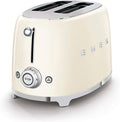 Smeg, Grille-pain 2 Tranches TSF01CREU, 2 Fentes 36 mm, 6 Niveaux de Brunissage, Fonction Chauffage, Décongélation et Bagel