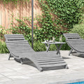 Homgoday Lit de bain gris 184 x 55 x 64 cm en bois massif d'Acacia, chaises longues, canapé-lit, meubles de jardin, lit de piscine, lit de jardin
