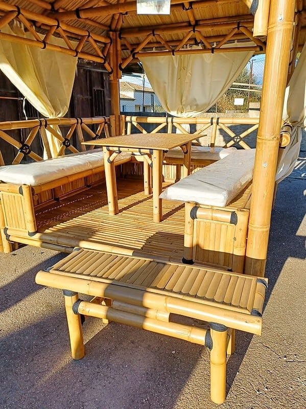UN AUTRE MONDE Banc en Bambou Naturel, mobilier Artisanal pour intérieur et extérieur