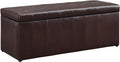 Vente-unique - Banc Coffre de Rangement CONCIERTO en Simili - Marron