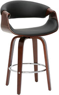 Miliboo Tabouret de Bar Design Noir et Bois foncé 65 cm Aramis