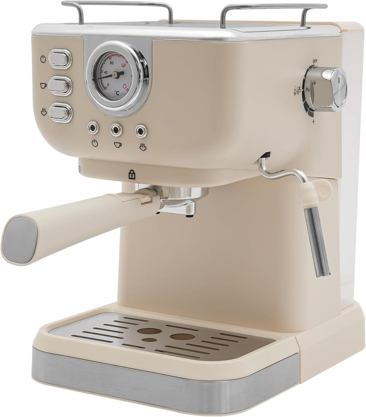 Machine à café porte-filtre - Machine à expresso 20 bars - Cafetière à cappuccino - Machine à expresso compacte avec mousseur à lait automatique