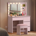 YITAHOME Schminktisch mit Beleuchtung, Dressing Table mit Spiegel Schminktische mit Hocker 3 Farben mit Einstellbarer Helligkeit