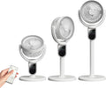Ventilateur sur Pied avec Télécommande,4800Mah,2300RPM, économie,58.8CM, Oscillation 90°+140°, 4 Vitesses, Minuterie 1-9h, Hauteur Réglable