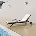 Chaise Longue avec Coussin et Roues Résine tressée Noir Ge, Chaise Longue, Chaise Longue Jardin, Chaise Longue Relax, Chaise Longue Jardin Exterieur