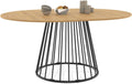 IDMarket - Table à Manger Extensible Ronde Yuna 4-8 pers Plateau Bois et Pied Filaire en métal 110-150 cm