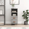 Sonoma Grey Credenza Meuble de bar mobile, 34,5 x 34 x 90 cm, Rangement polyvalent pour salon, salle de bain, bureau, balcon