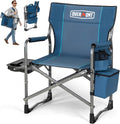 OVERMONT Chaise de Camping Pliable avec Table Latérale et Sac Isotherme - Fauteuil de Régie Pour Camping Pêche Festival - Supporte Jusqu'à 180 Kg
