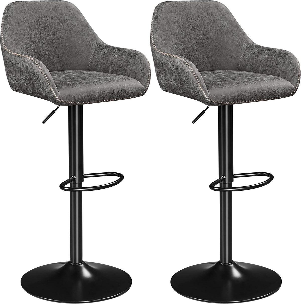 Yaheetech Tabourets de Bar Lot de 2 Pivotant Réglable en Hauteur Rotatif sur 360° Chaises de Bar avec Revêtement en Similicuir Tabourets Hauts