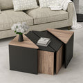 en.casa Set de 4 Tables Basses Carrées Triangulaires Gigognes Tables d'Appoint de Tailles Différentes pour Salon Chambre Panneau de Particules Effet