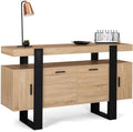 IDMarket - Buffet 140 cm Phoenix 4 Portes Bois et Noir